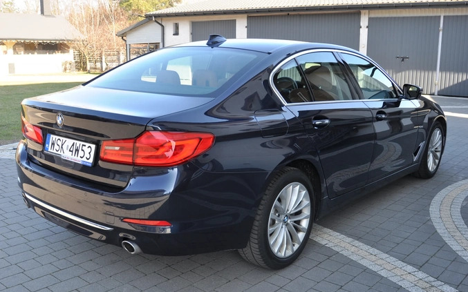 BMW Seria 5 cena 111500 przebieg: 157716, rok produkcji 2017 z Obrzycko małe 407